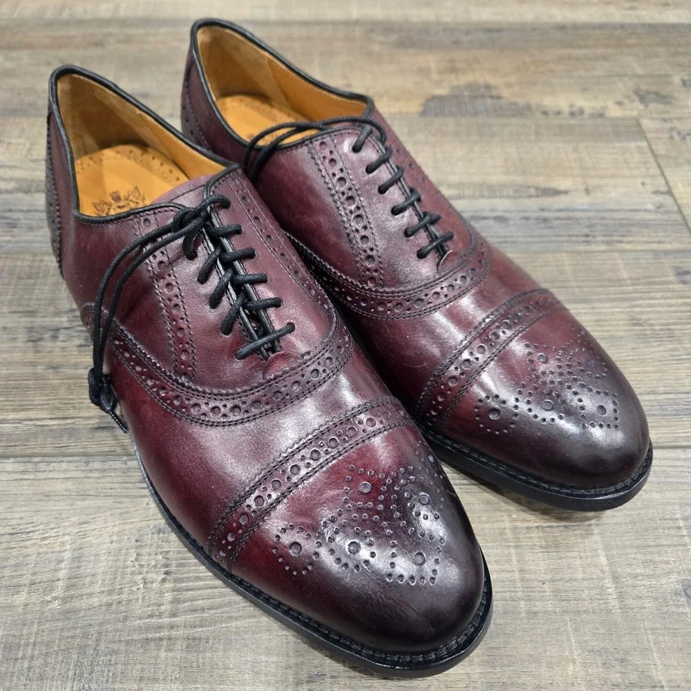 2 Pair Bundle: Cole Haan Kneeland Brogue Cap Toe Oxford Leather Shoes Mens 9D